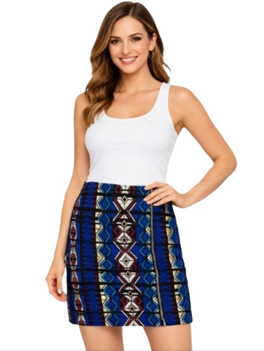 J.Crew Windowpane Jacquard Front Zip Mini Skirt